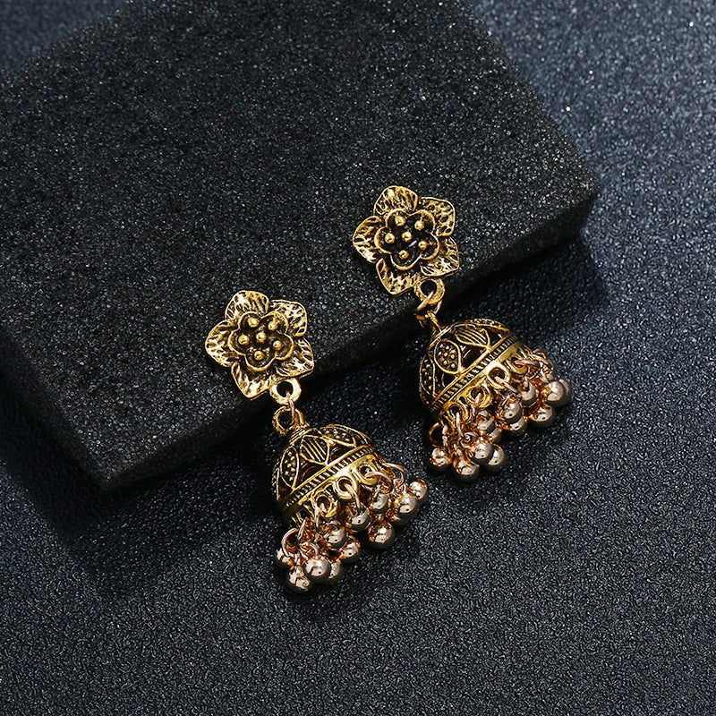 Pendientes de metal de campanilla de flores de aleación al por mayor